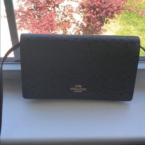 Coach Oxblood wristlet clutch